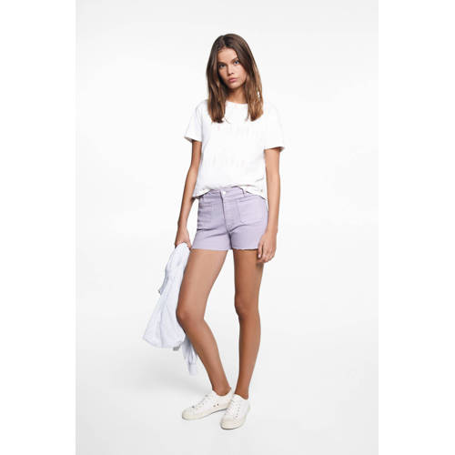 Mango Kids denim short lila Korte broek Paars Effen 158(XS)