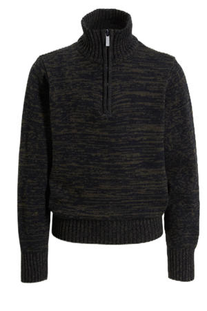 gebreide schipperstrui groen / donkerblauw