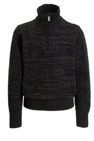 gebreide schipperstrui groen / donkerblauw