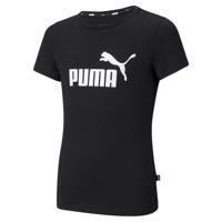 thumbnail: Zwarte meisjes Puma T-shirt van katoen met logo dessin, korte mouwen en ronde hals