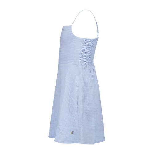 America Today jurk lichtblauw Meisjes Katoen Vierkante hals Effen 146 152
