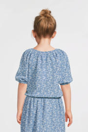 thumbnail: VERO MODA GIRL top met all over print en textuur blauw/wit