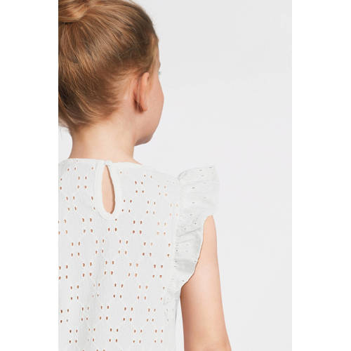 VERO MODA GIRL top VMPALMA wit Meisjes Polyester Ronde hals Effen 116