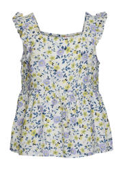 thumbnail: Wit, lila en gele meisjes VERO MODA GIRL gebloemde top van viscose met ruches