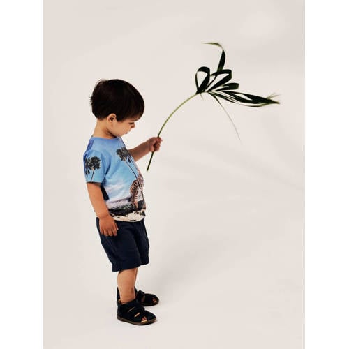 Name it MINI T-shirt NMMJOKE met printopdruk blauw multicolor Jongens Polyester Ronde hals 104