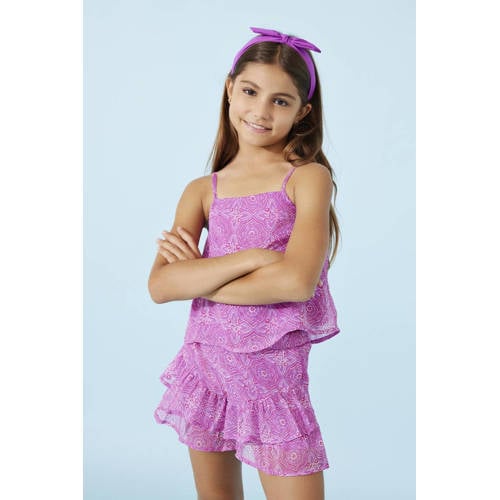 KIDS ONLY GIRL gebloemde skort KOGLOLA SKORT PTM paars/roze Rok Meisjes Polyester