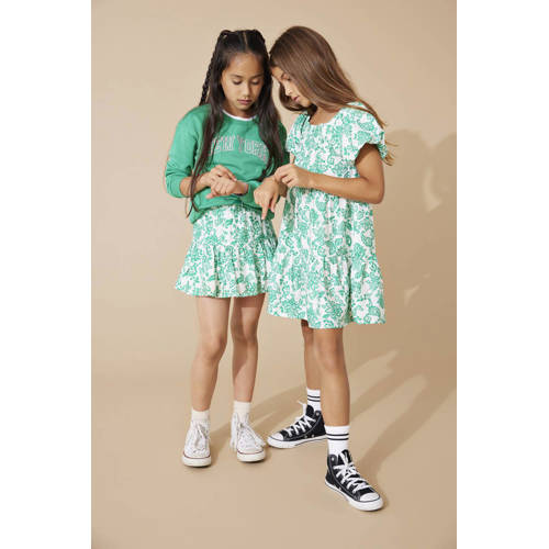 Only KIDS GIRL gebloemde rok KOGKIERA frisgroen wit Meisjes Viscose Bloemen 140