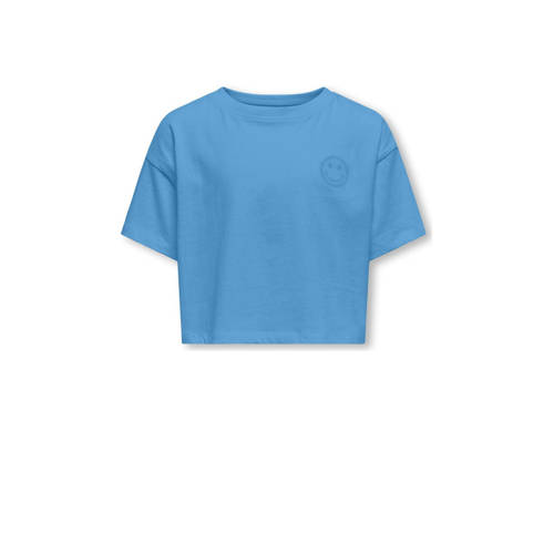 KIDS ONLY GIRL T-shirt KOGVILLA hemelsblauw Meisjes Biologisch katoen Ronde hals