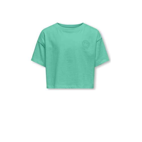 KIDS ONLY GIRL T-shirt KOGVILLA mintgroen Meisjes Biologisch katoen Ronde hals