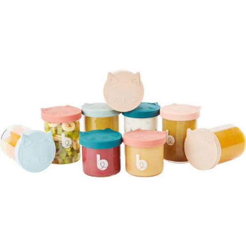 Babymoov ISY Bowls 6 glazen bewaarpotjes 250 ml Babyvoeding bewaarbakjes