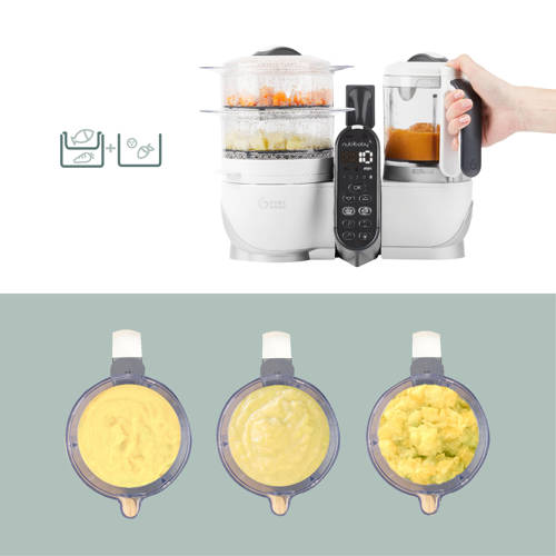 Babymoov PACK Nutribaby(+)White *+ 15 herbruikbare knijpzakjes Blender stomer