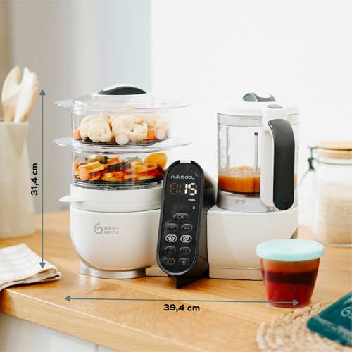 Babymoov PACK Nutribaby(+)White *+ 15 herbruikbare knijpzakjes Blender stomer