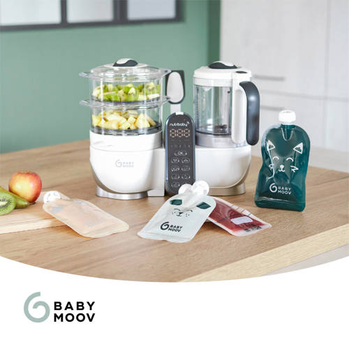 Babymoov PACK Nutribaby(+)White *+ 15 herbruikbare knijpzakjes Blender stomer