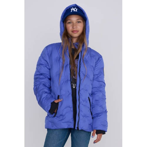 Coolcat Puffer Winterjas Jennifer met 3D Hartjes Paars Meisjes Polyamide Capuchon