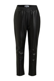 thumbnail: Zwarte meisjes anytime Joggingbroek imitatieleer met elastische tailleband en effen