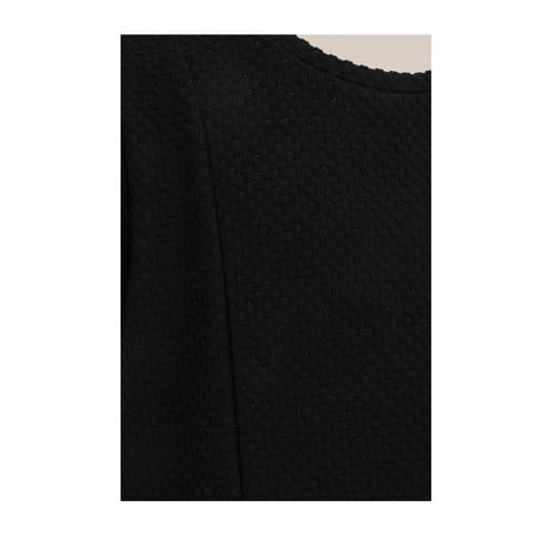 WE Fashion jurk zwart Meisjes Polyester Ronde hals Effen 158 164
