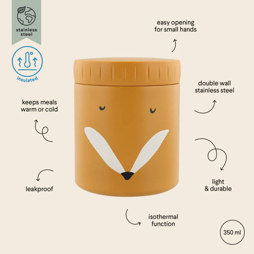 TRIXIE voedselpot Mr. Fox bruin Lunchpot | Lunchpot van