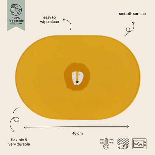 TRIXIE placemat Mr. Lion geel | Placemat van