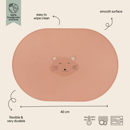 TRIXIE placemat Mrs. Cat roze | Placemat van