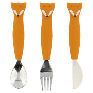 kinderbestek Mr. Fox oranje