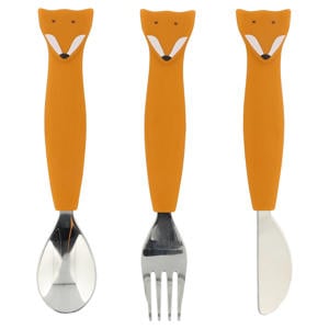 kinderbestek Mr. Fox oranje