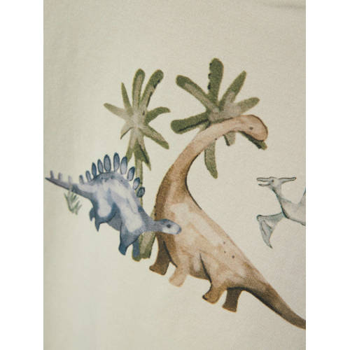 Name it MINI T-shirt NMMFAUST met paisleyprint lichtzand Beige Jongens Biologisch katoen Ronde hals 104