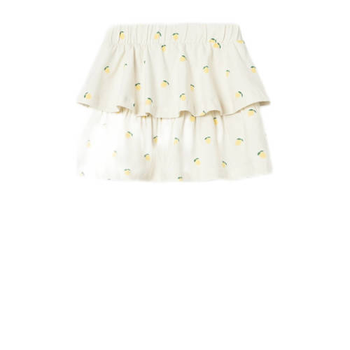 name it MINI rok NMFDIA met all over print ecru geel groen Meisjes Katoen 86