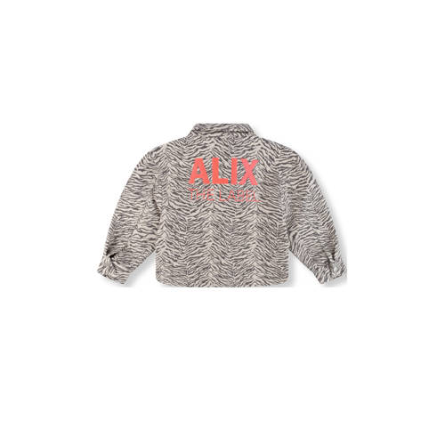 Alix the Label Alix Mini spijkerjas grijs ecru rood Meisjes Polyester Klassieke kraag 104
