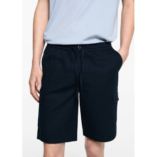 Mango Kids cargo short donkerblauw Korte broek Jongens Katoen Effen 176(M)