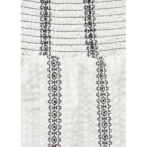Mango Kids gestreepte rok wit zwart Meisjes Katoen Streep 164(S)