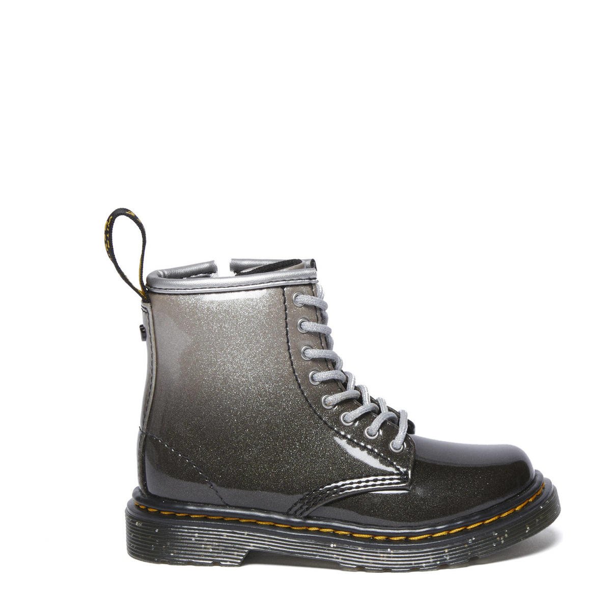 Martens 1460 Glitter T Peuter lak veterboots zwart/zilver