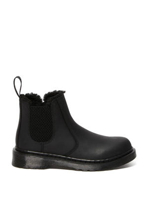 2976 Leonore Mono gevoerde leren enkelboots zwart