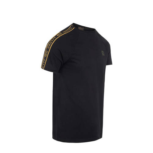 Cruyff T-shirt Xicota zwart goud Jongens Meisjes Katoen Ronde hals Logo 128