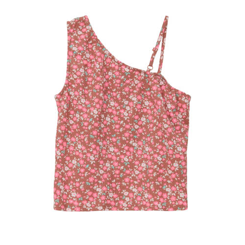 S.Oliver gebloemde one shoulder top rood Bloemen 140