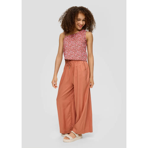 s.Oliver gebloemde one shoulder top rood Bloemen 134 140