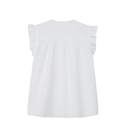 s.Oliver blouse wit Meisjes Stretchkatoen Ronde hals Effen 134 140
