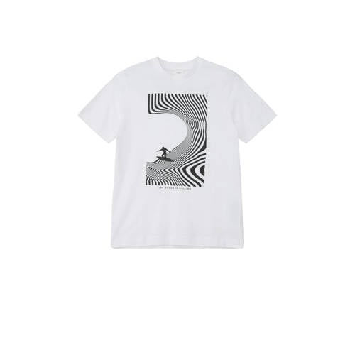 s.Oliver T-shirt met printopdruk wit Jongens Katoen Ronde hals Printopdruk