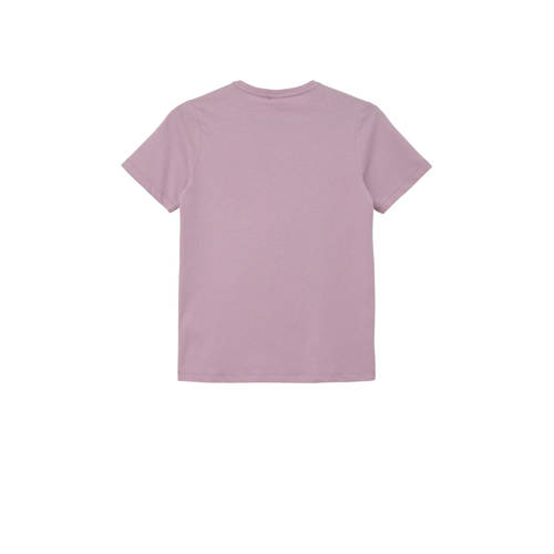 s.Oliver T-shirt met tekst lila Paars Jongens Katoen Ronde hals Tekst 158 164