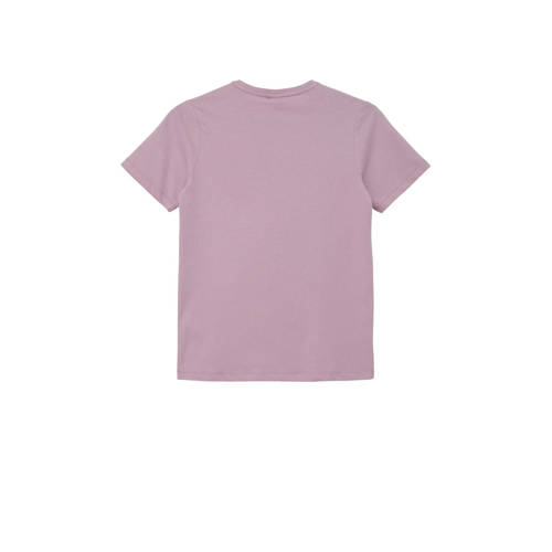 S.Oliver T-shirt met tekst lila Paars Jongens Katoen Ronde hals Tekst 164
