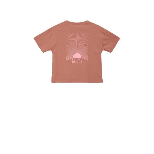 s.Oliver T-shirt met backprint oudroze Meisjes Katoen Ronde hals Backprint 134 140
