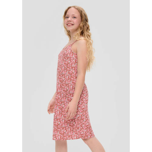 s.Oliver gebloemde jurk rood multi Meisjes Viscose Ronde hals Bloemen 170