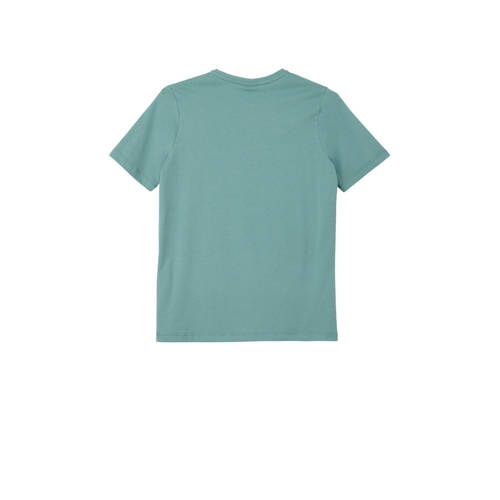 s.Oliver T-shirt met tekst blauw Jongens Katoen Ronde hals Tekst 158 164