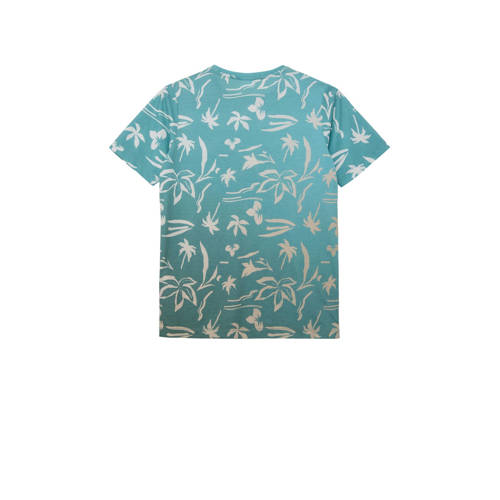 S.Oliver T-shirt met all over print petrol Blauw Jongens Polyester Ronde hals 152