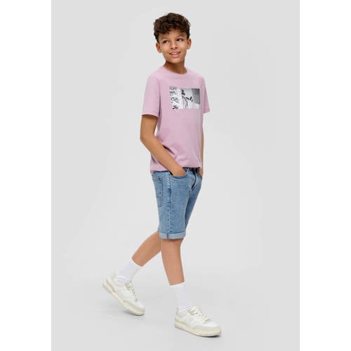 s.Oliver denim short light denim Korte broek Blauw Jongens Stretchdenim 152
