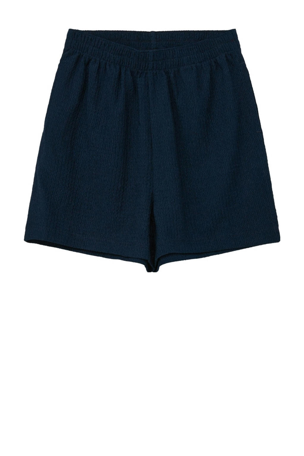 Donkerblauwe meisjes s.Oliver sweatshort van polyester met elastische tailleband en effen