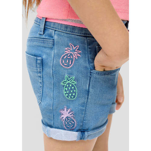 s.Oliver denim short medium blue denim Korte broek Blauw Meisjes Katoen 122