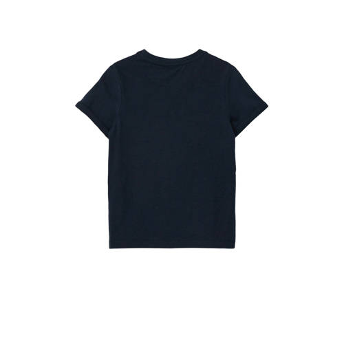 s.Oliver T-shirt met printopdruk donkerblauw Jongens Katoen Ronde hals 116 122