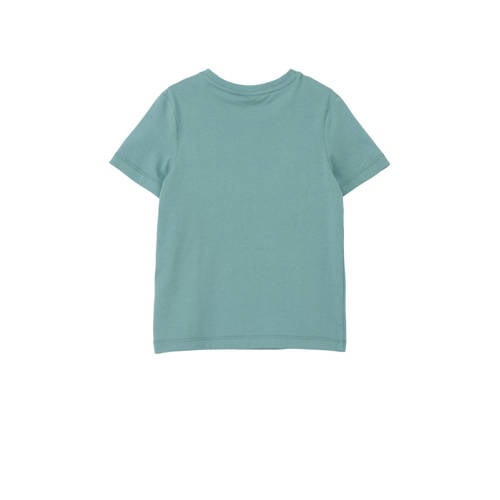 S.Oliver T-shirt met printopdruk petrol Blauw Jongens Katoen Ronde hals 116 122