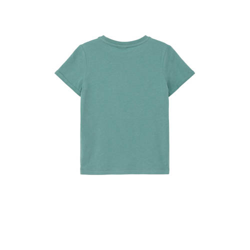 s.Oliver T-shirt met printopdruk petrol Blauw Jongens Katoen Ronde hals 104 110