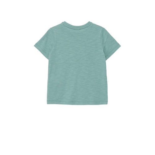 S.Oliver T-shirt met printopdruk petrol Blauw Jongens Katoen Ronde hals 128 134